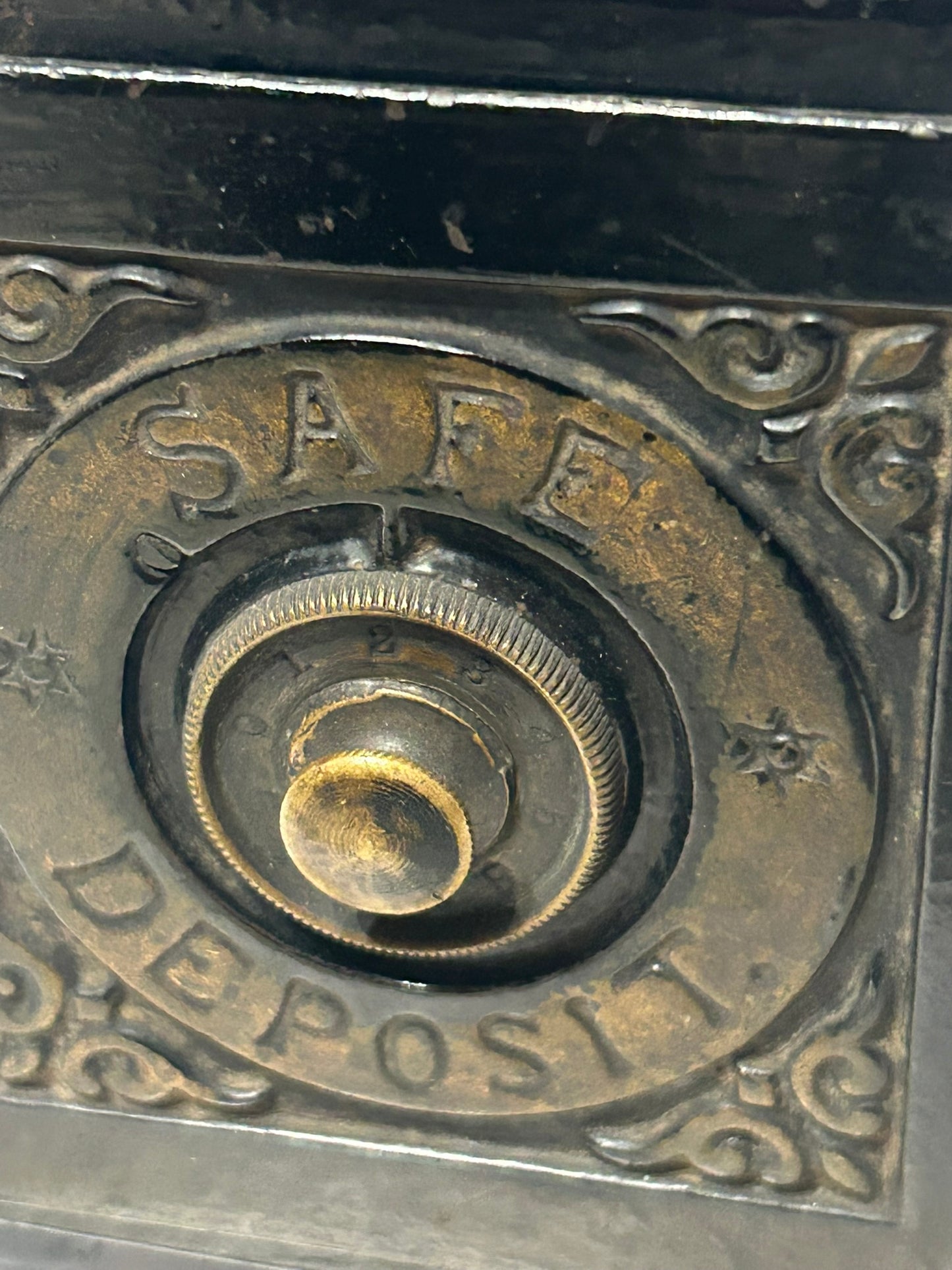 ANTIQUE SAFE DEPOSIT IRON BANK