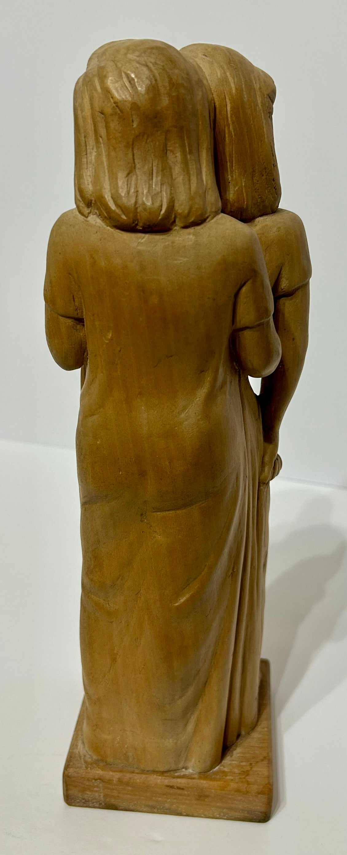 CARVING OF TWO WOMEN CIRCA 1930'S WPA  STYLE