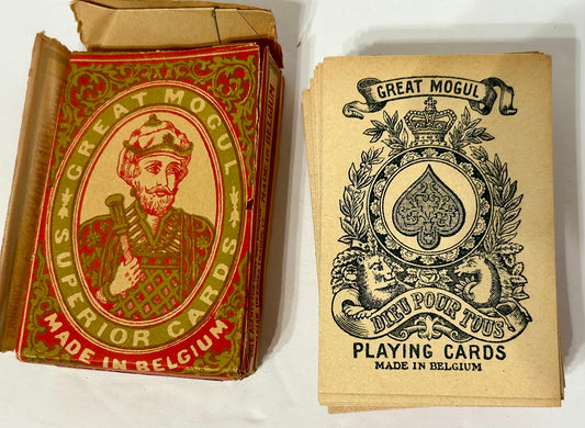 ANTIQUE PLAYING CARDS GREAT MOGUL MADE IN BELGIUM
