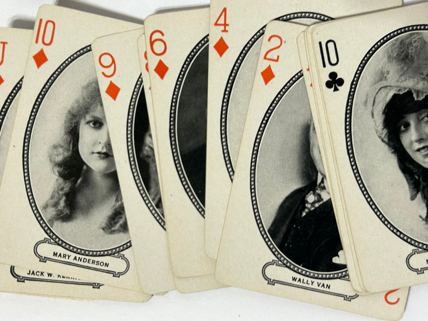 ANTIQUE PLAYING CARDS WITH SILENT MOVIE STARS INCLUDING CHARLIE CHAPLIN