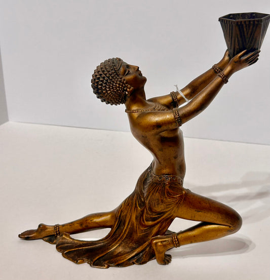 FRENCH DECO VANTINES EGYPTIAN REVIVAL LADY INCENSE BURNER