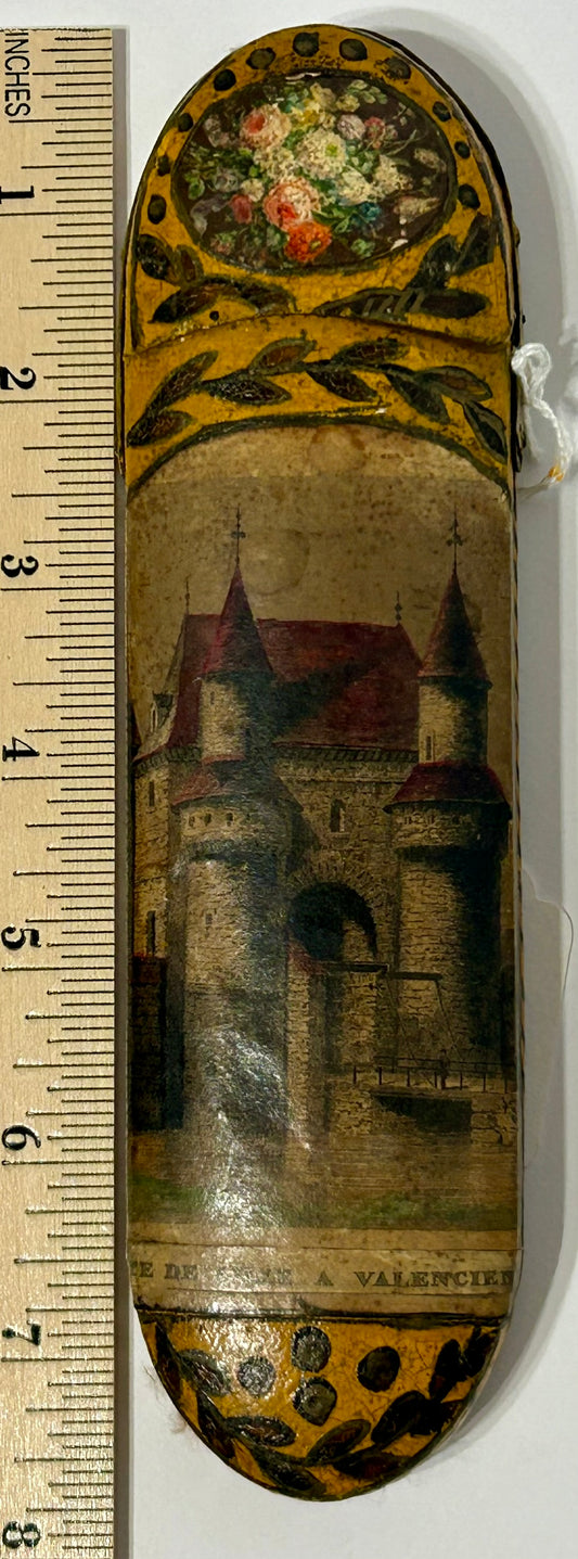 ANTIQUE EYEGLASS CASE FRENCH CASTLE DE LILLE 1800'S