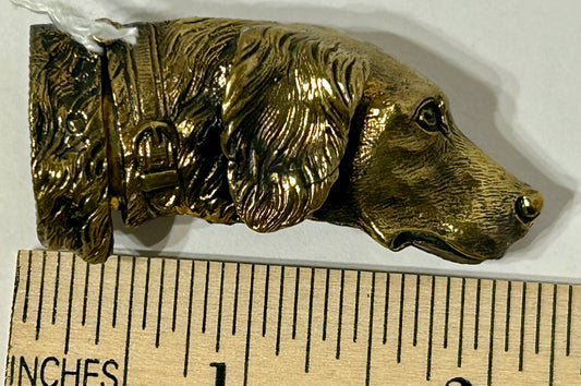 ANTIQUE DOG HEAD BRASS MATCH SAFE