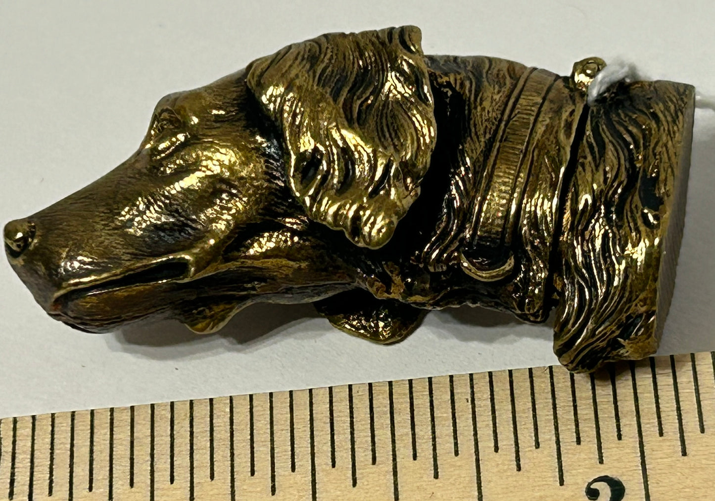 ANTIQUE DOG HEAD BRASS MATCH SAFE