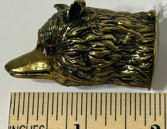 ANTIQUE MATCH SAFE WITH FIGURAL FOX