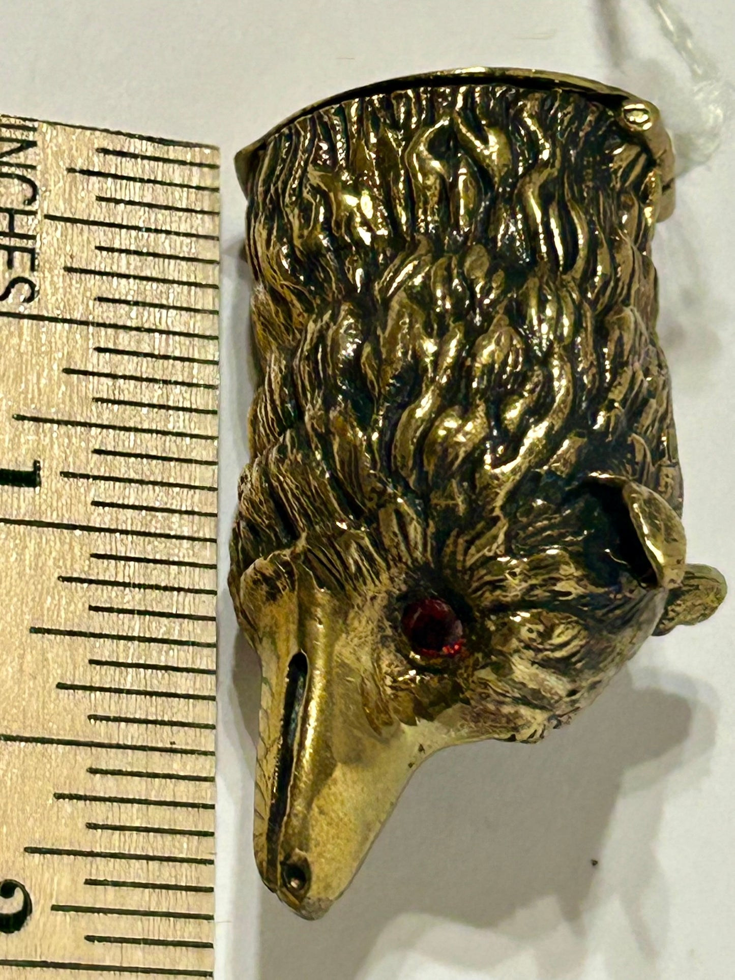 ANTIQUE MATCH SAFE WITH FIGURAL FOX