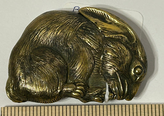 ANTIQUE FIGURAL RABBIT BRONZE MATCH SAFE