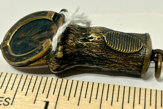 ANTIQUE MATCH HOLDER SHAPED LIKE HORSE HOOF
