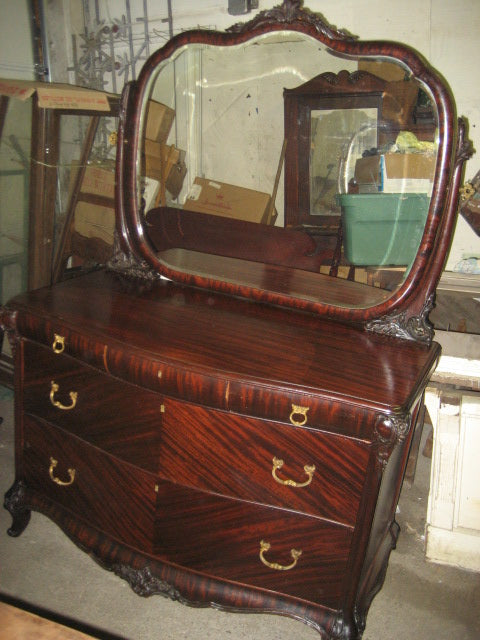 ANTIQUE 4 PIECE MAHOGANY BEDROOM SET EARLY 1900 PERIOD