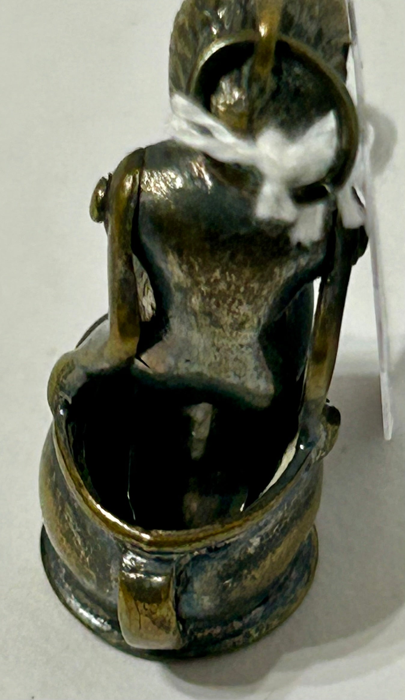 CIGAR NIPPER FIGURAL LADY SITTING ON CHAMBER POT RARE