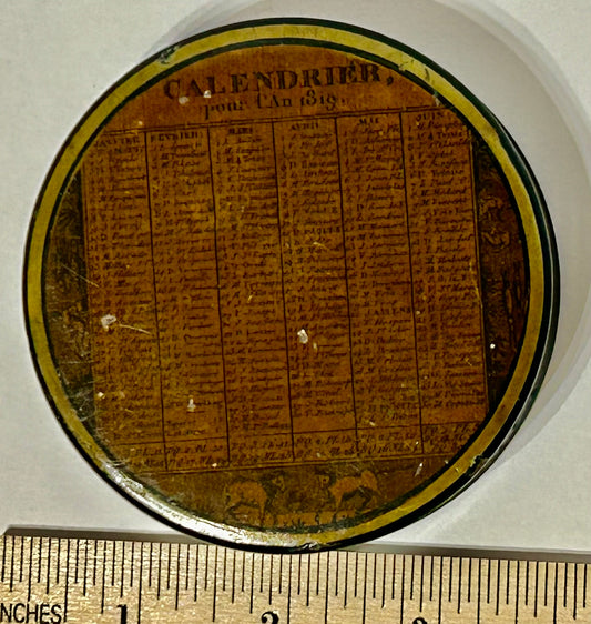 SNUFF BOX OF FRENCH PAPER MACHE DATED 1819