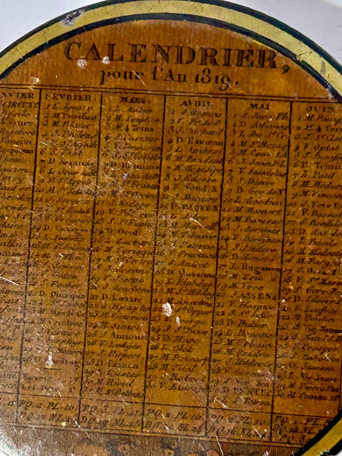 SNUFF BOX OF FRENCH PAPER MACHE DATED 1819