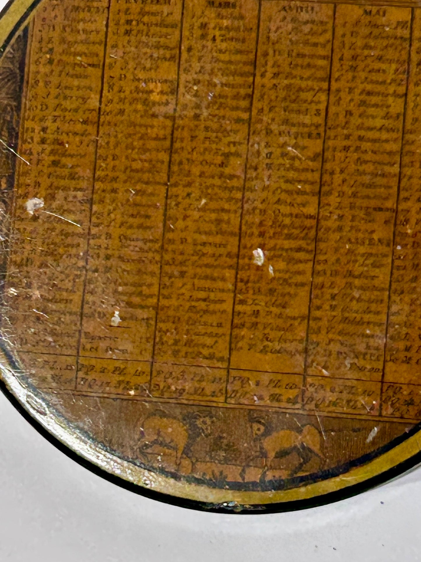 SNUFF BOX OF FRENCH PAPER MACHE DATED 1819