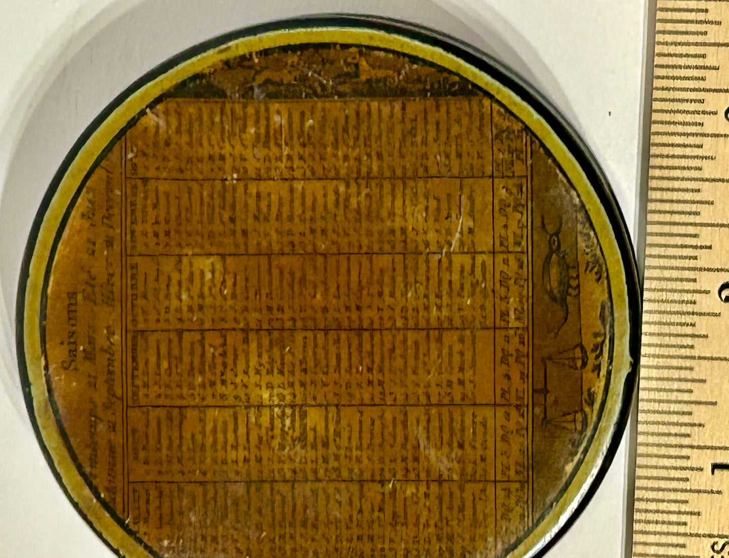 SNUFF BOX OF FRENCH PAPER MACHE DATED 1819