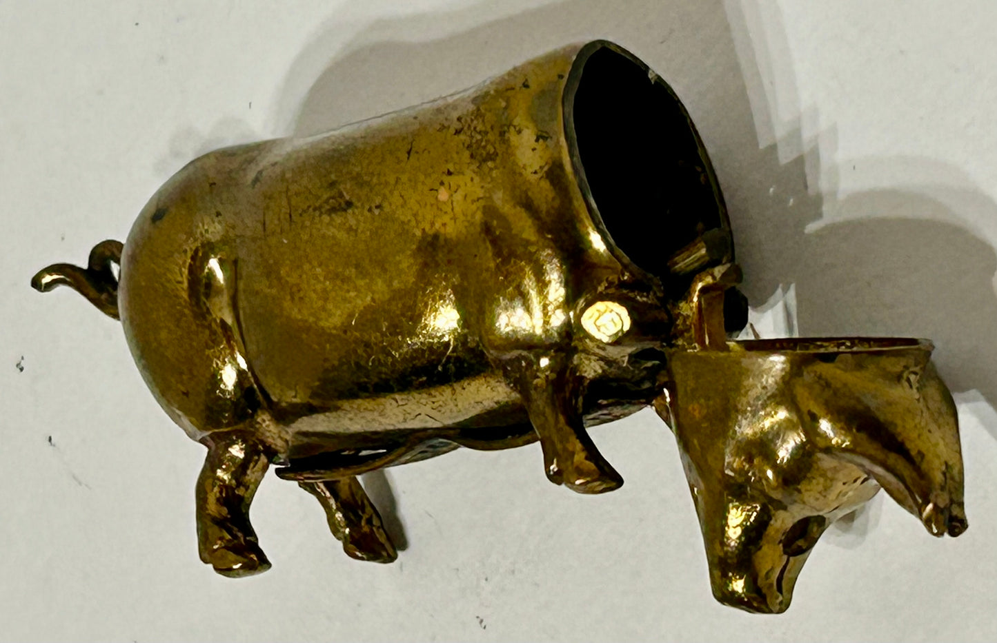 ANTIQUE PIG FIGURAL MATCH SAFE