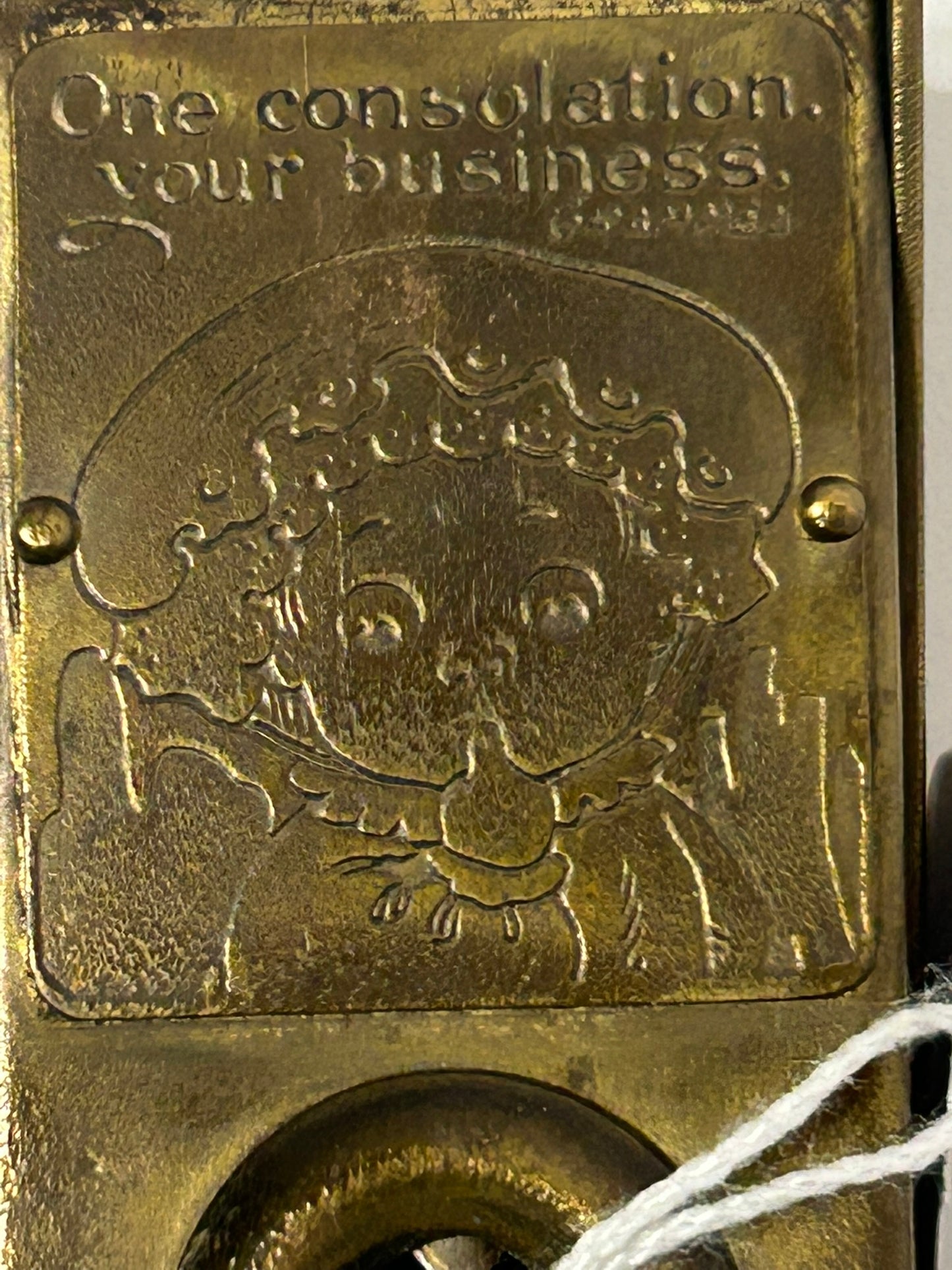 ANTIQUE CIGAR NIPPER BRASS WITH LITTLE GIRL DESIGN
