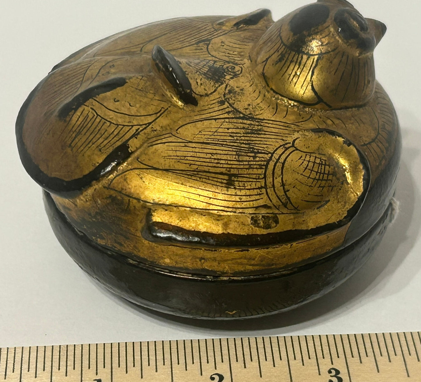 LACQUER FIGURAL COVERED BIRD BOX