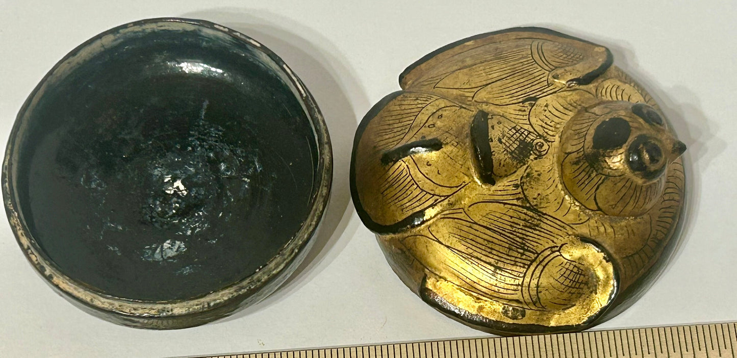 LACQUER FIGURAL COVERED BIRD BOX