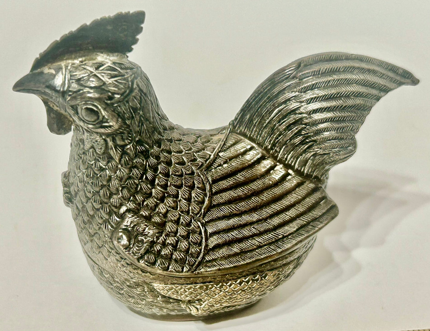 MID EASTERN COIN SILVER COVERED CHICKEN BOX