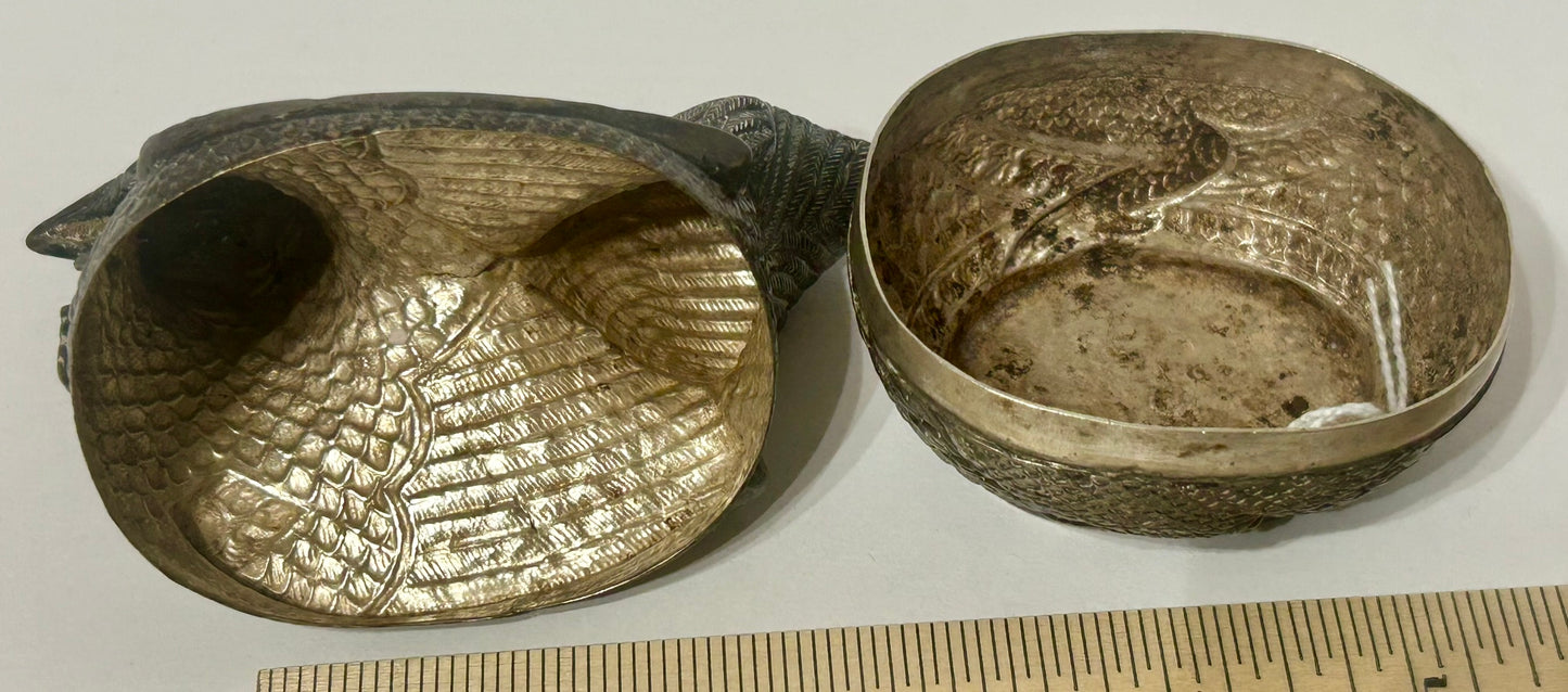 MID EASTERN COIN SILVER COVERED CHICKEN BOX