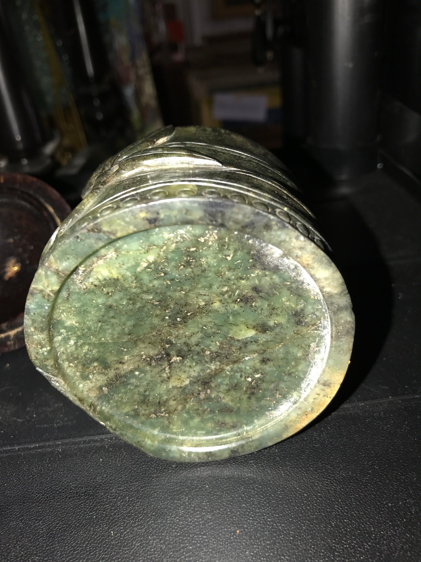 ROUND JADE COVERED CONTAINER