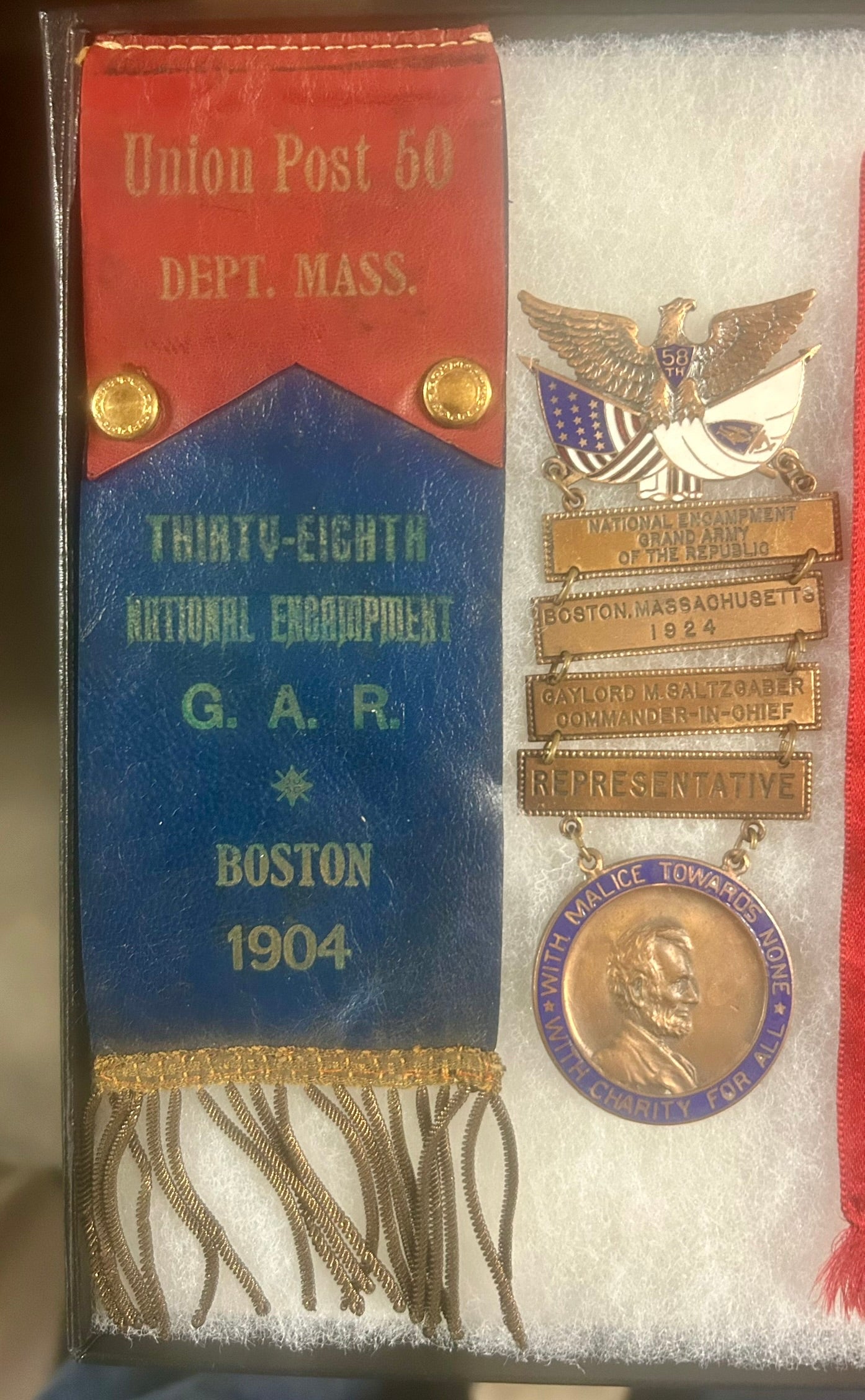 CIVIL WAR G.A.R. MEDALS GROUP OF FIVE MASS. NEBR. NORTH DAKOTA