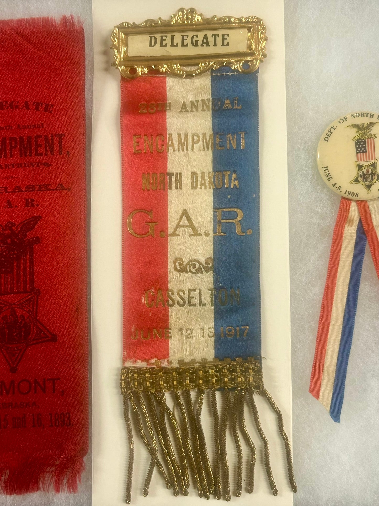 CIVIL WAR G.A.R. MEDALS GROUP OF FIVE MASS. NEBR. NORTH DAKOTA