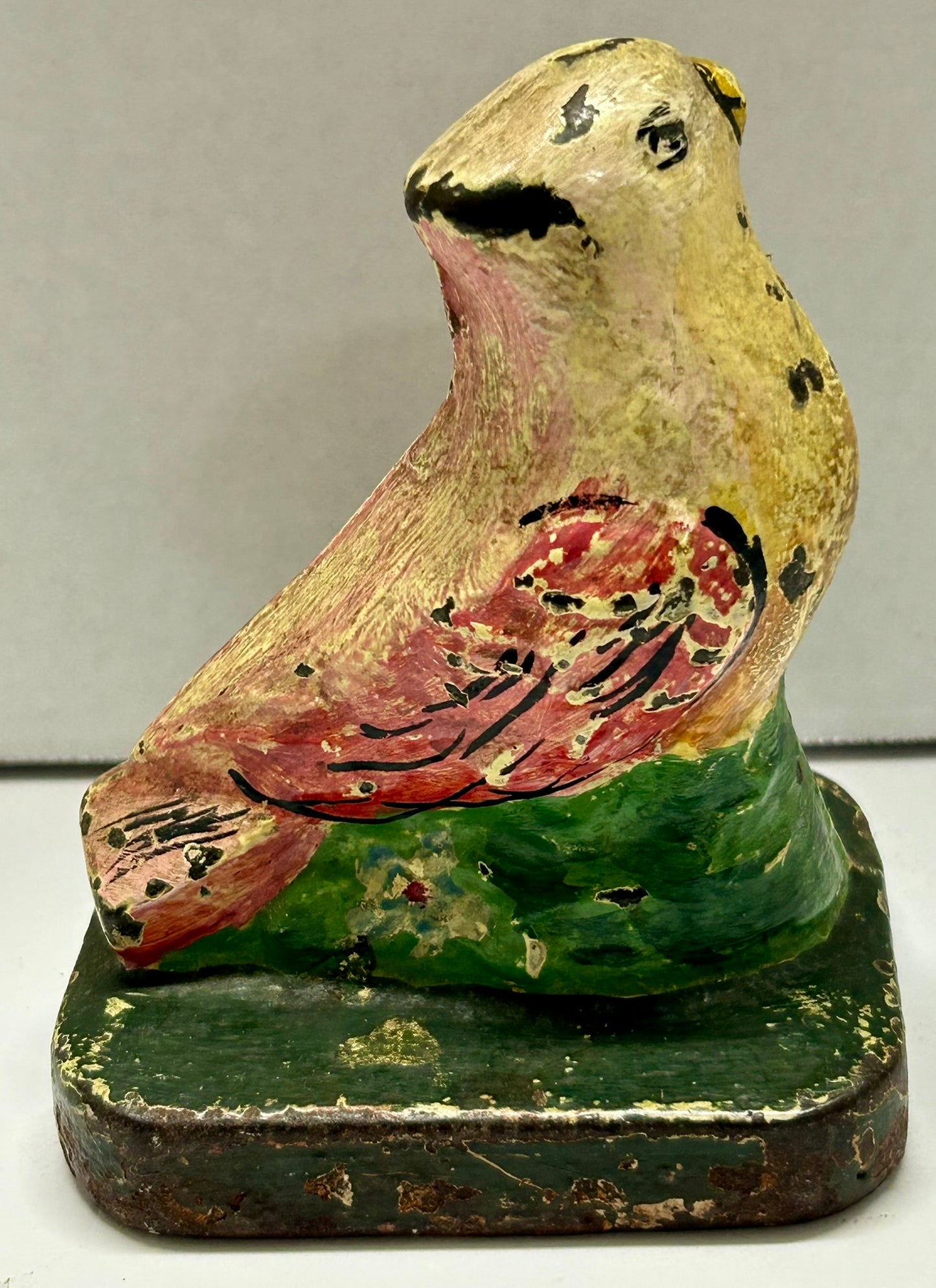 ANTIQUE CAST IRON DOORSTOP OF FULL FIGURE BIRD