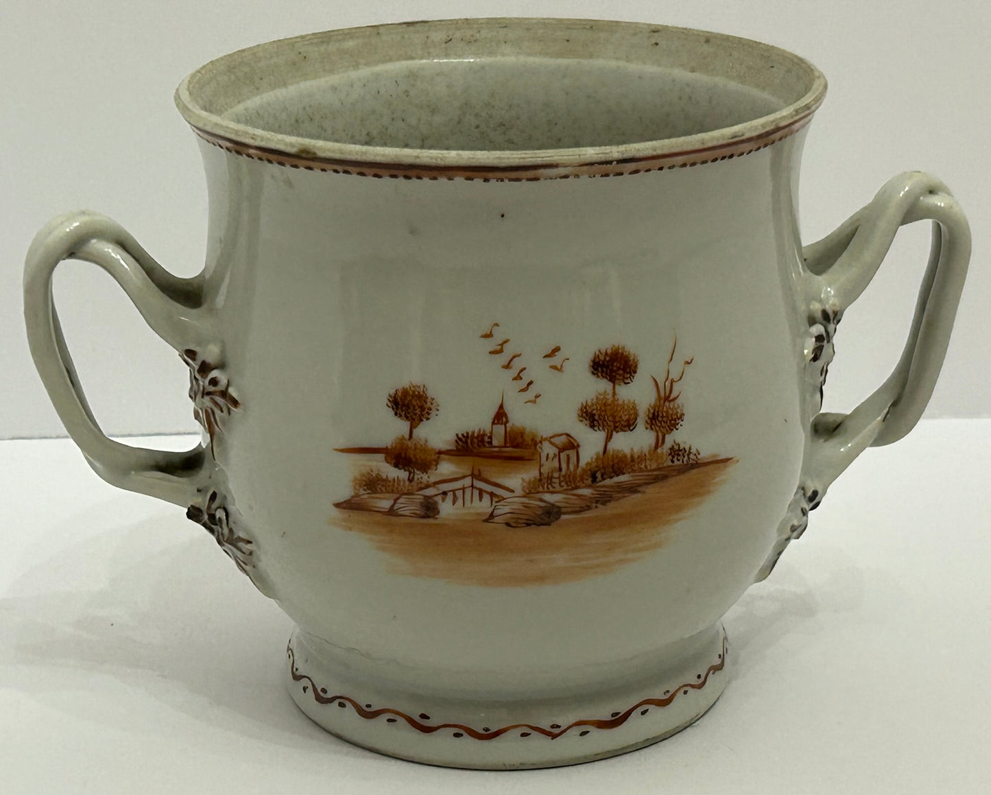 ANTIQUE EXPORT WARE HANDLED BOWL