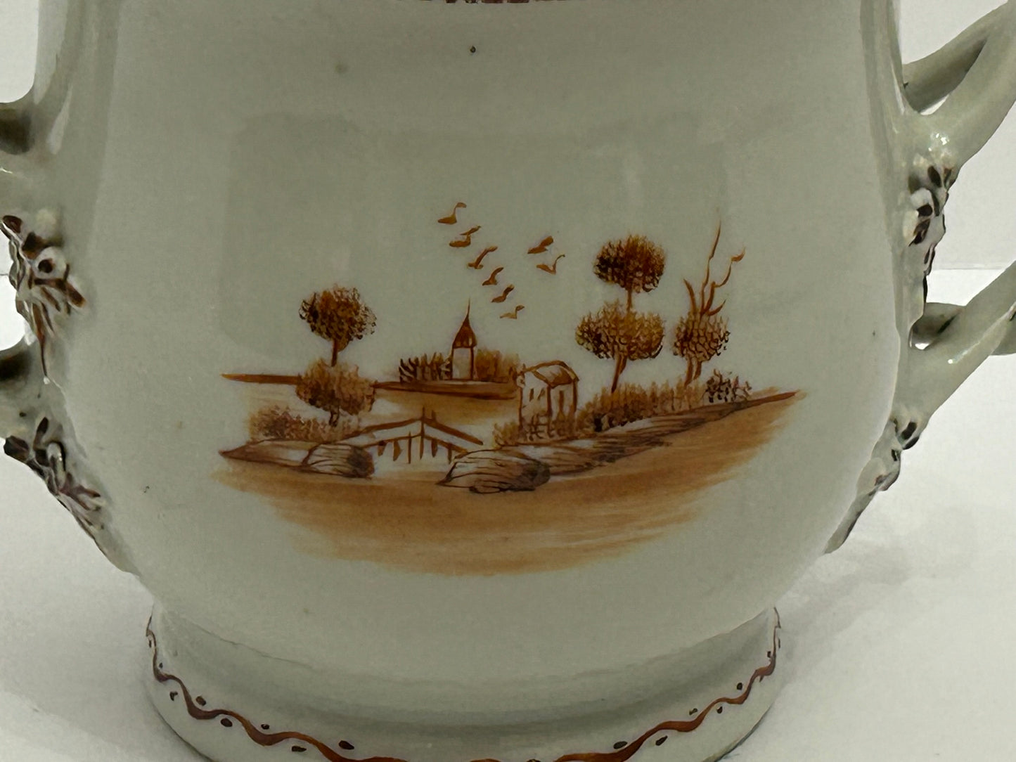 ANTIQUE EXPORT WARE HANDLED BOWL