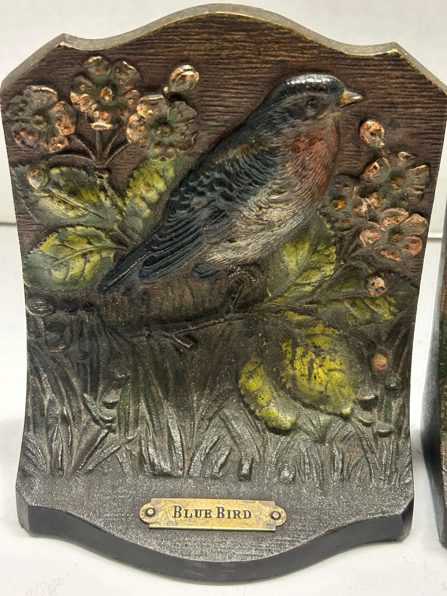 BOOKENDS BY BRADLEY AND HUBBARD OF AUDUBON BLUE BIRD AND ROBIN
