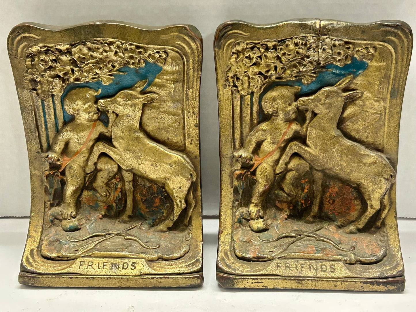 FRIENDS IRON BOOKENDS DATED 1919