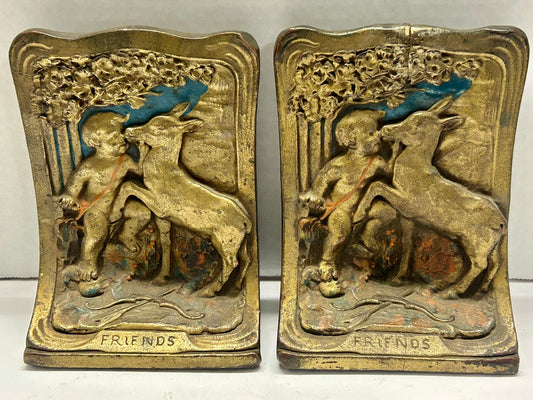 FRIENDS IRON BOOKENDS DATED 1919