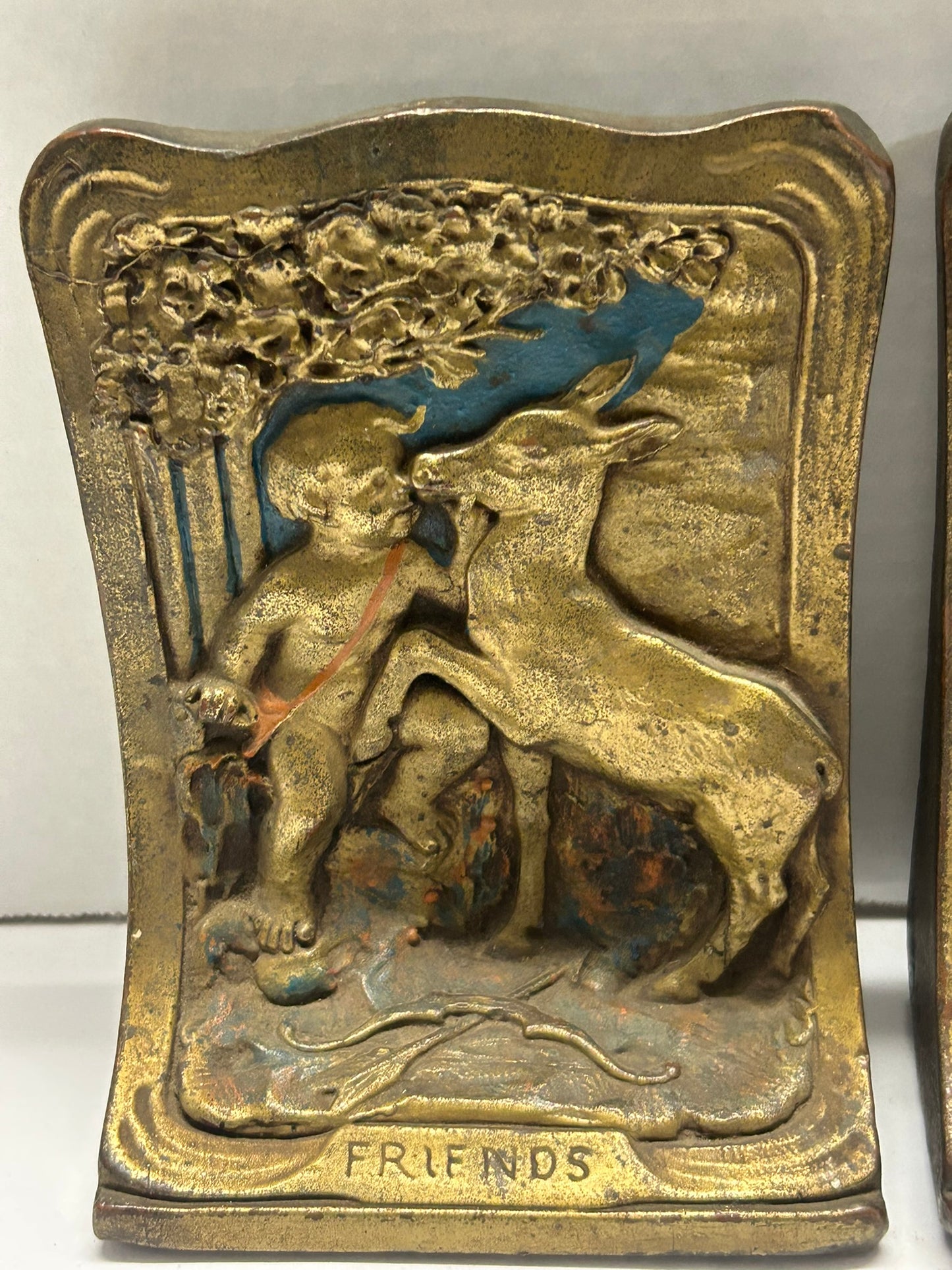 FRIENDS IRON BOOKENDS DATED 1919