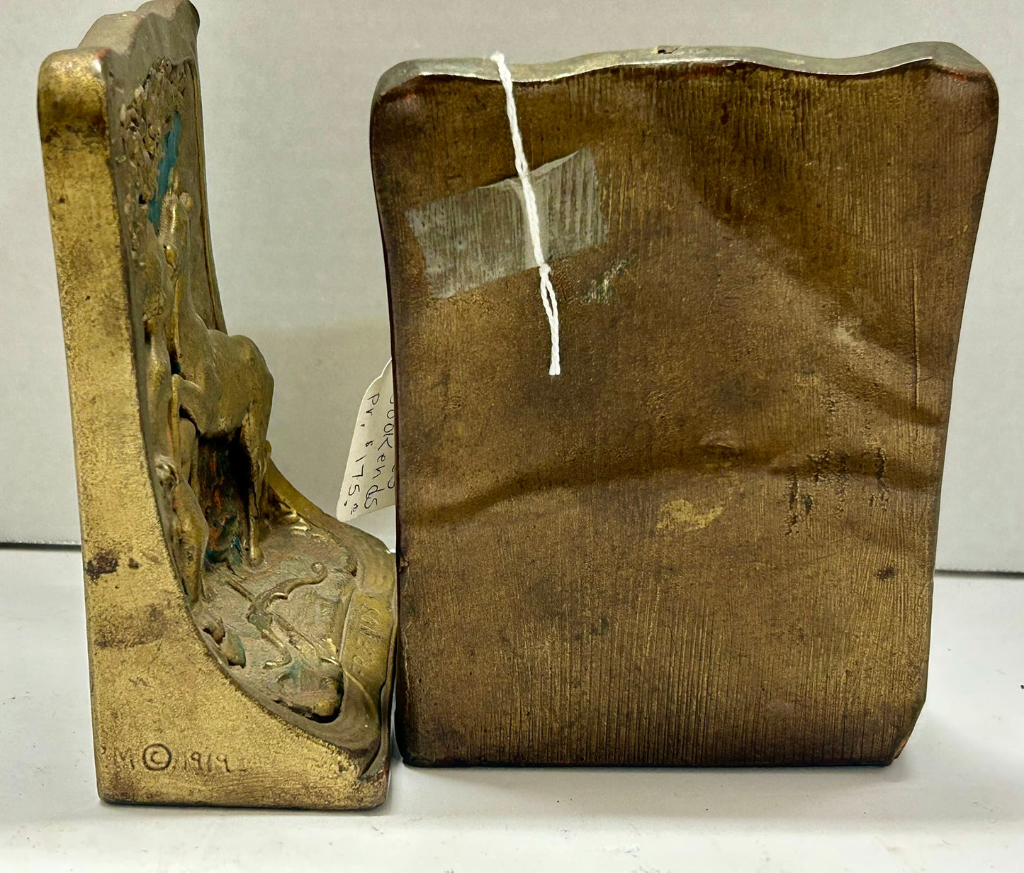 FRIENDS IRON BOOKENDS DATED 1919