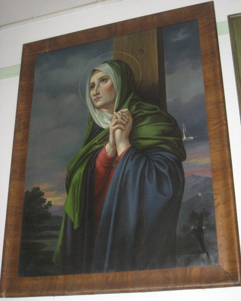 RELIGIOUS PAINTING OF WOMAN ANTIQUE