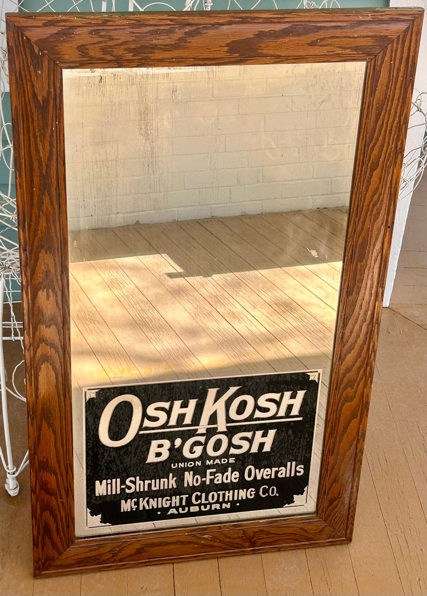 OSH KOSH B'GOSH OVERALLS ADVERTISING MIRROR SIGN