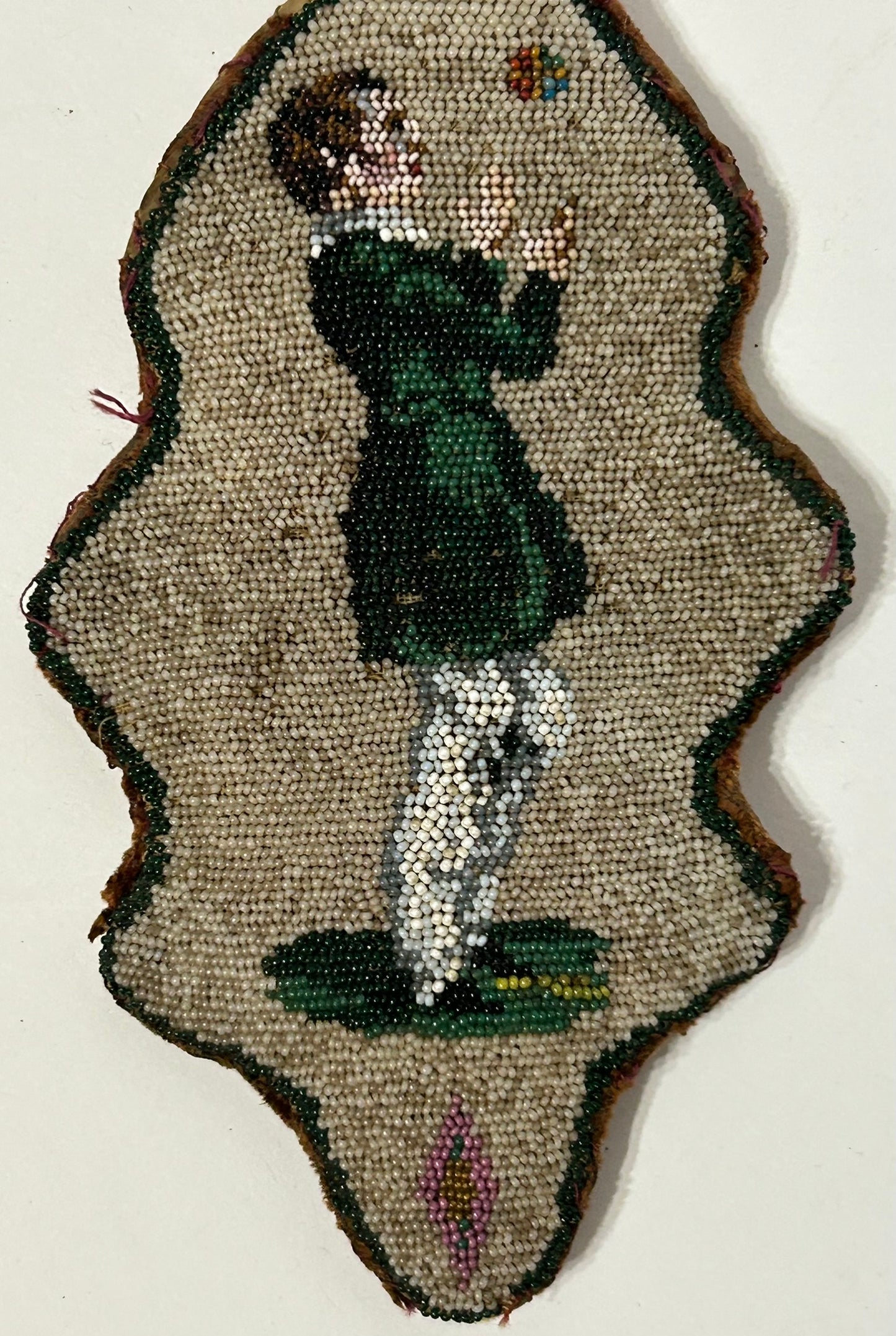 BEADED EARLY 1800'S SPECTACLE CASE AND PINCUSHION