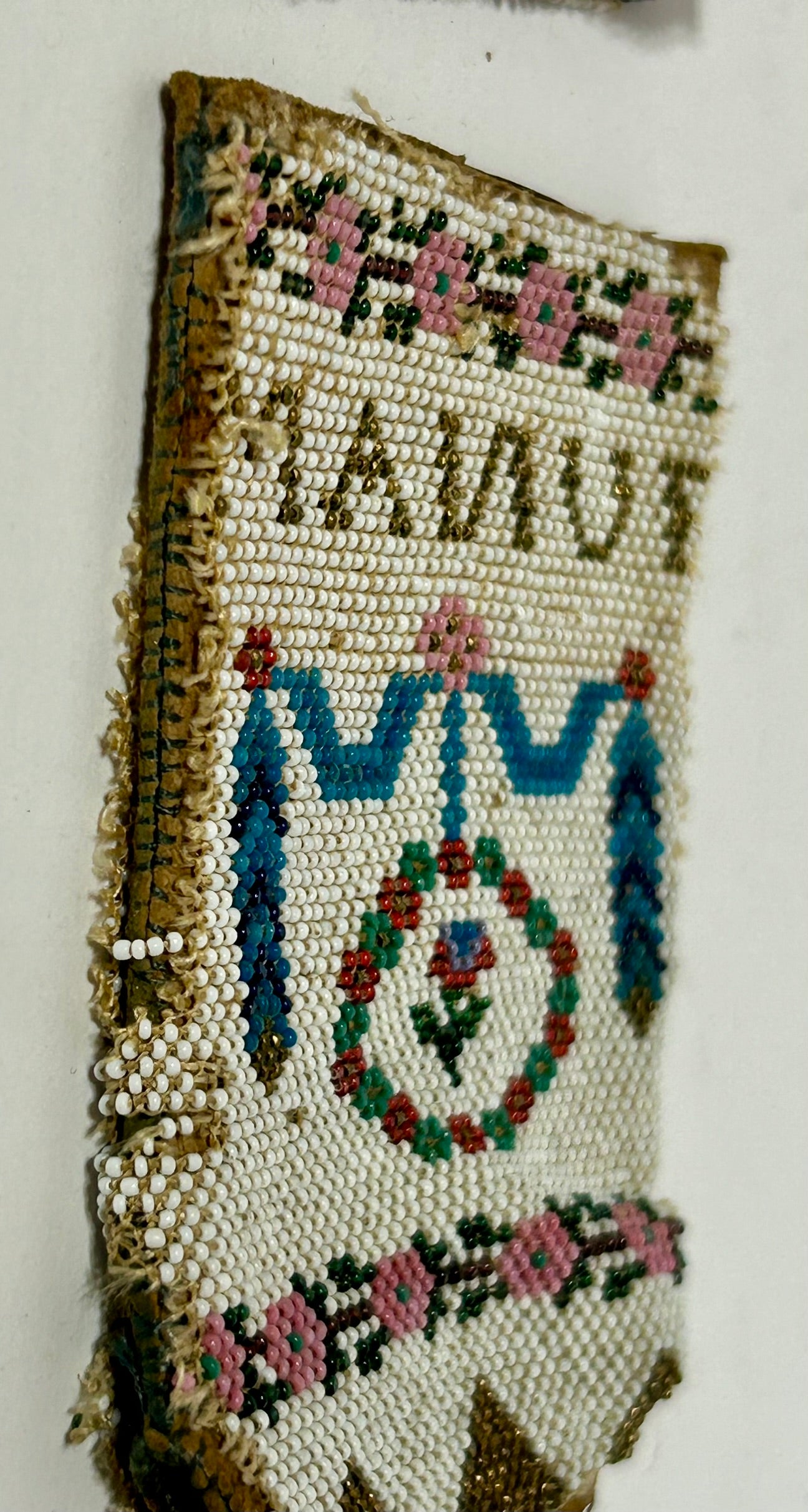 BEADED EARLY 1800'S SPECTACLE CASE AND PINCUSHION