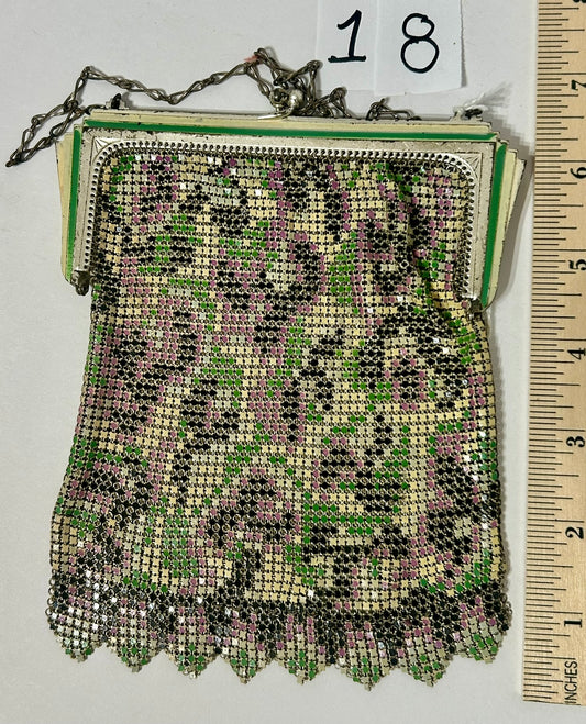 WHITING DAVIS ANTIQUE ENAMEL MESH PURSE