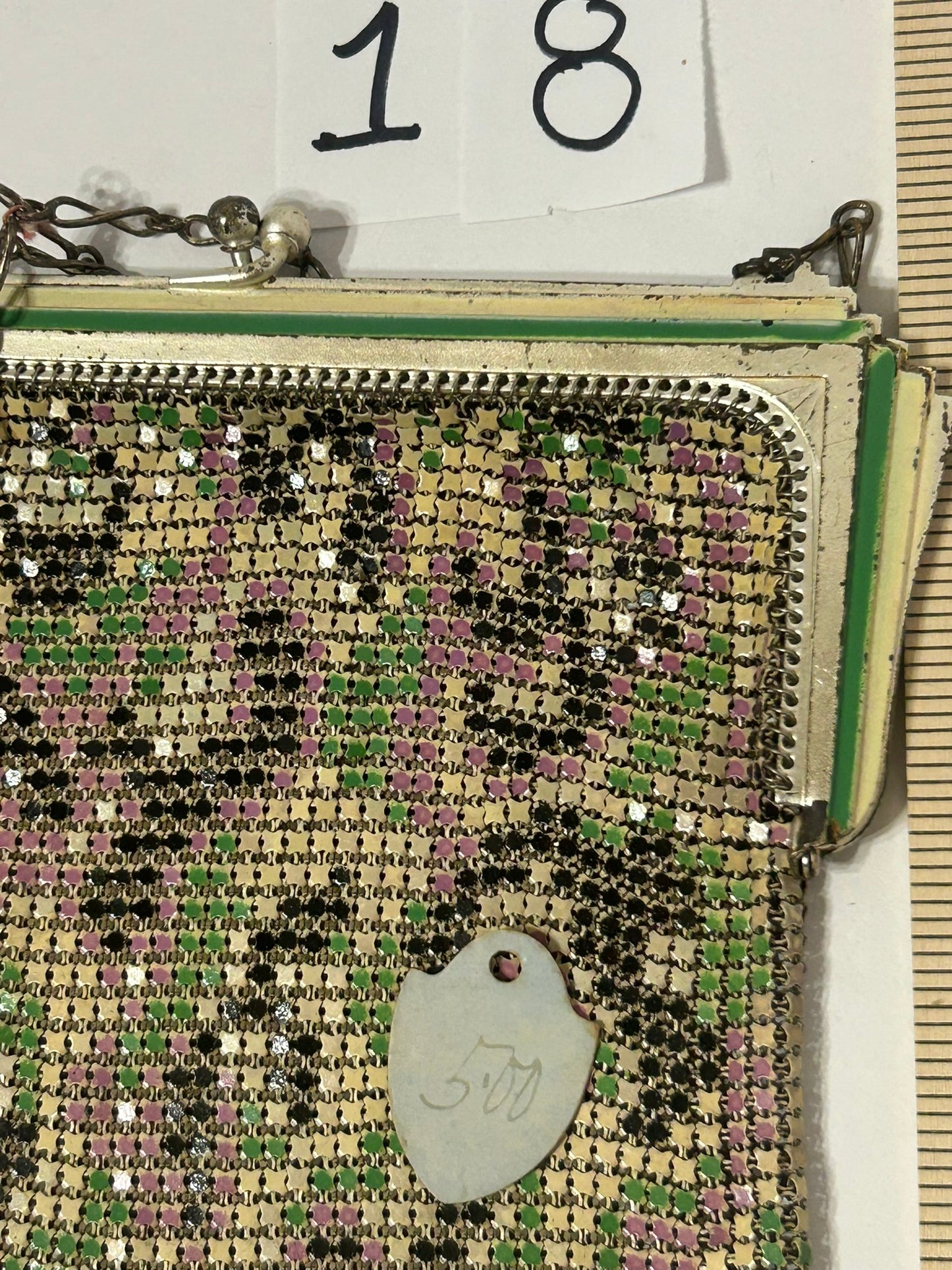 WHITING DAVIS ANTIQUE ENAMEL MESH PURSE
