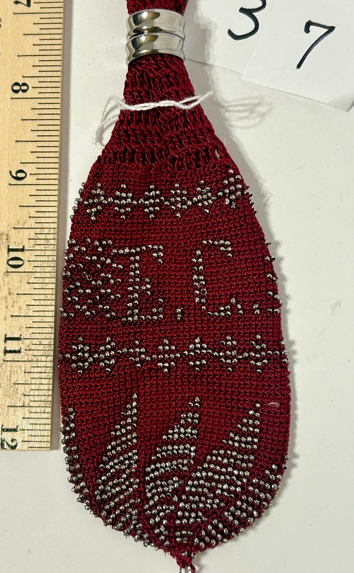 ANTIQUE MISER'S PURSE WITH STEEL CUT BEADS