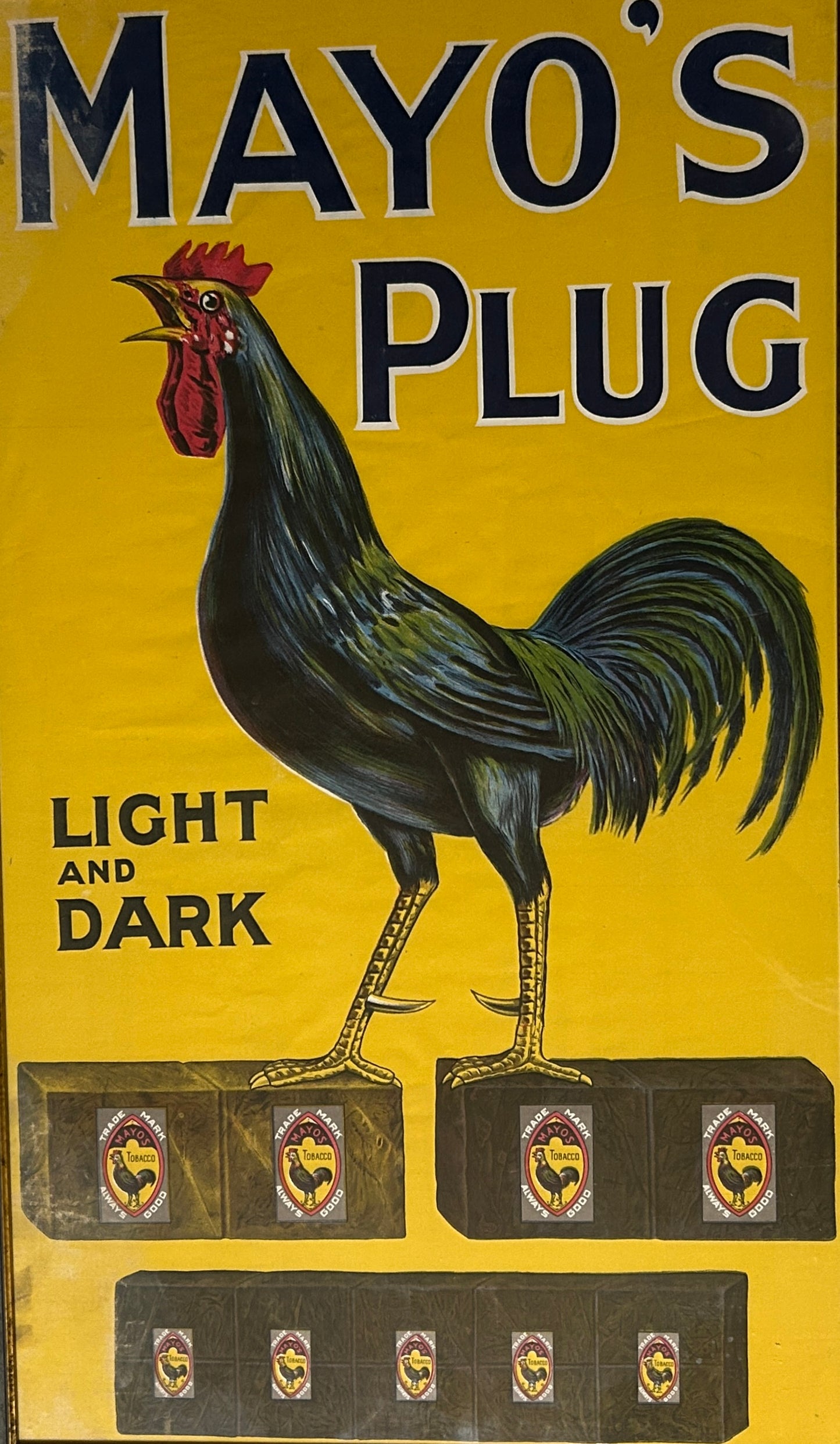 MAYO'S PLUG TOBACCO SIGN ON OIL CLOTH