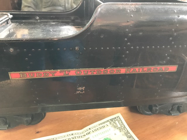 BUDDY L 1927 LARGE OUTDOOR SIX PIECE TRAIN SET & TRACK