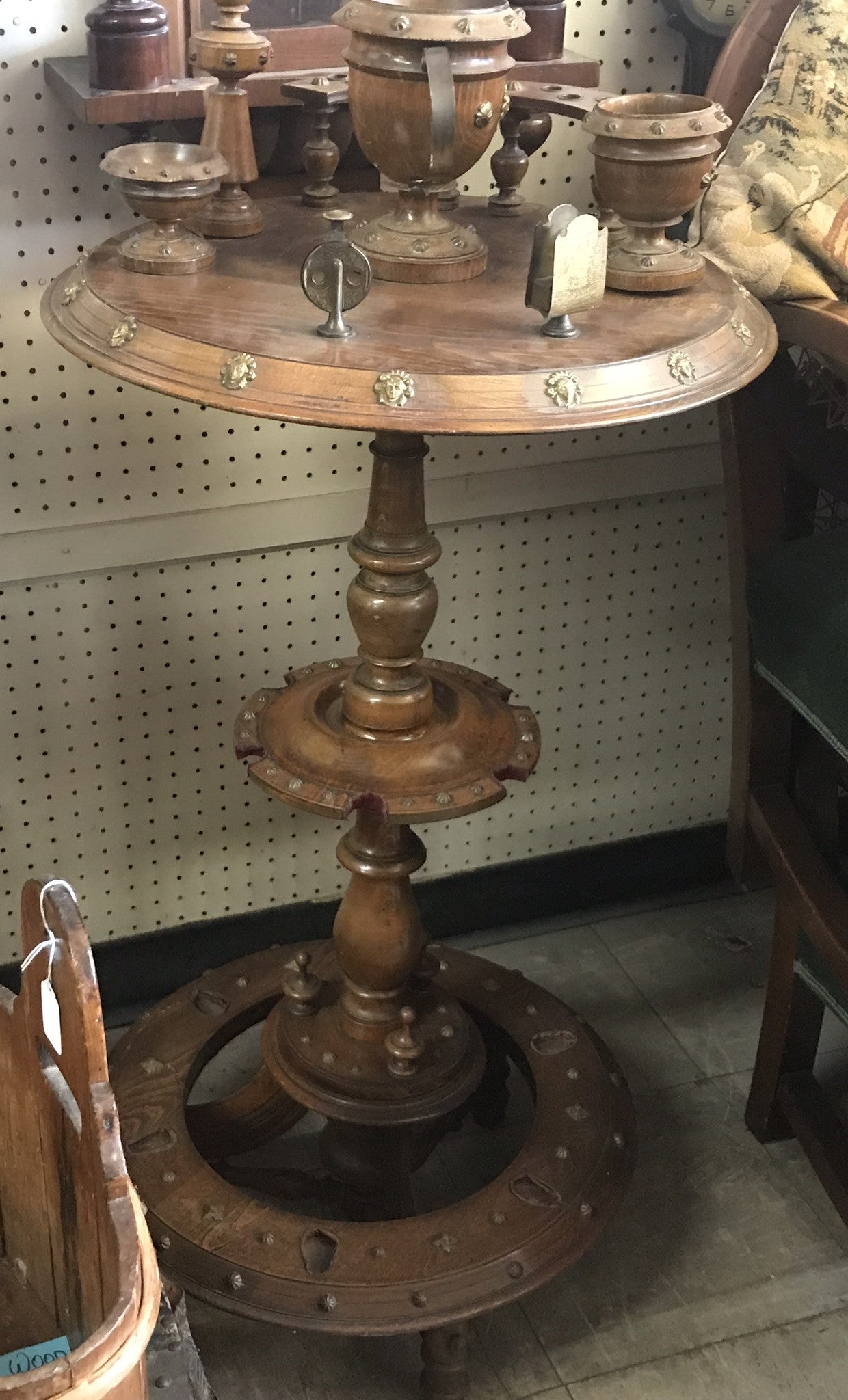ANTIQUE UNUSUAL WOOD SMOKING STAND
