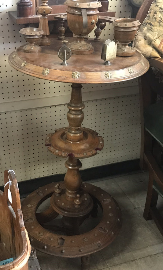 ANTIQUE UNUSUAL WOOD SMOKING STAND