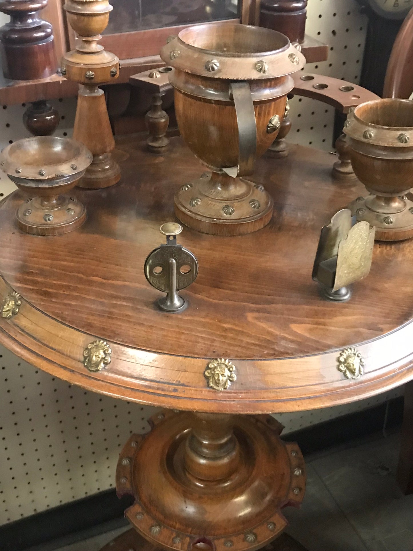 ANTIQUE UNUSUAL WOOD SMOKING STAND
