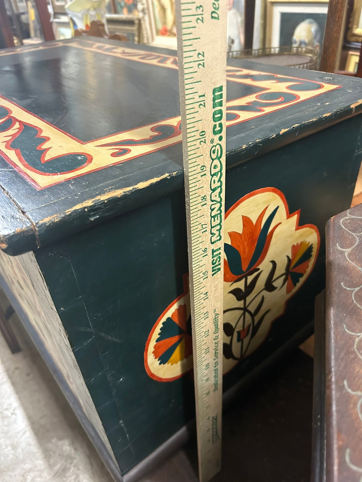PENNSYLVANIA STYLE PAINT DECORATED EARLY WOODEN CHEST