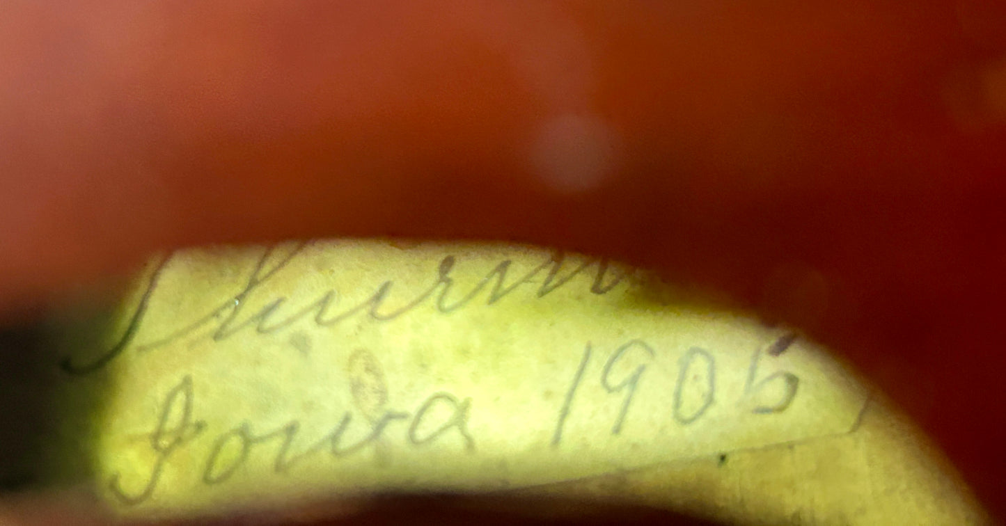 VIOLIN MADE IN LORIMOR IOWA IN 1905 BY CHRISTAL THURMAN