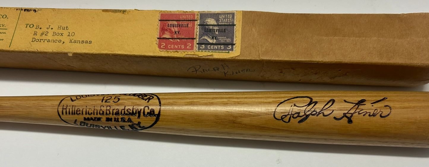 RALPH KINER AUTOGRAPH MINI BASEBALL BAT IN ORIGINAL BOX